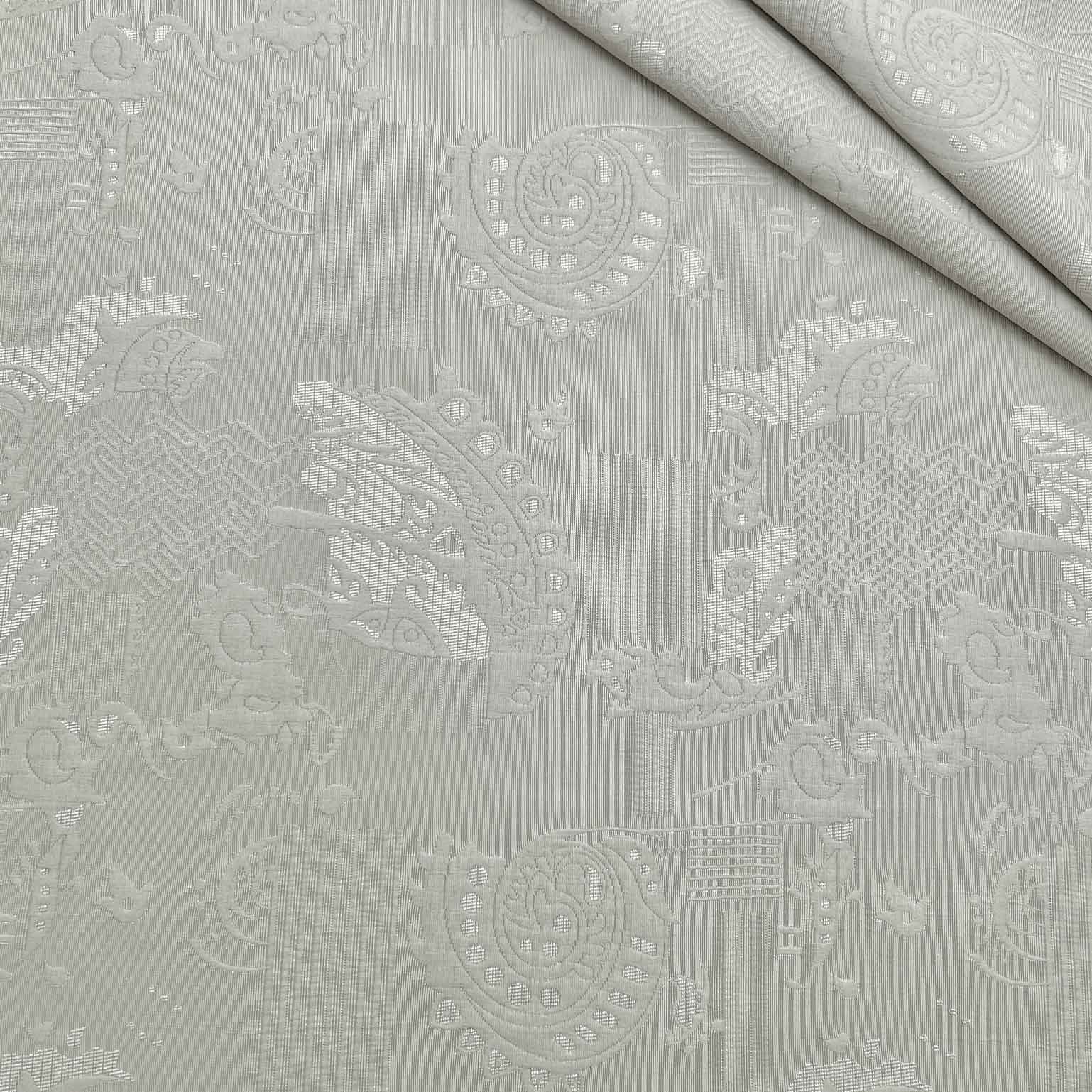 پارچه ژاکارد کتان 234 رنگ کرم یخی 