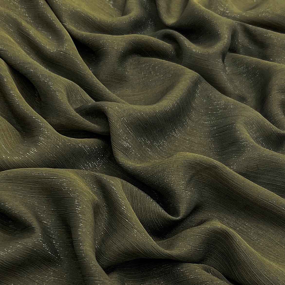 پارچه حریر شاین رنگ زیتونی 