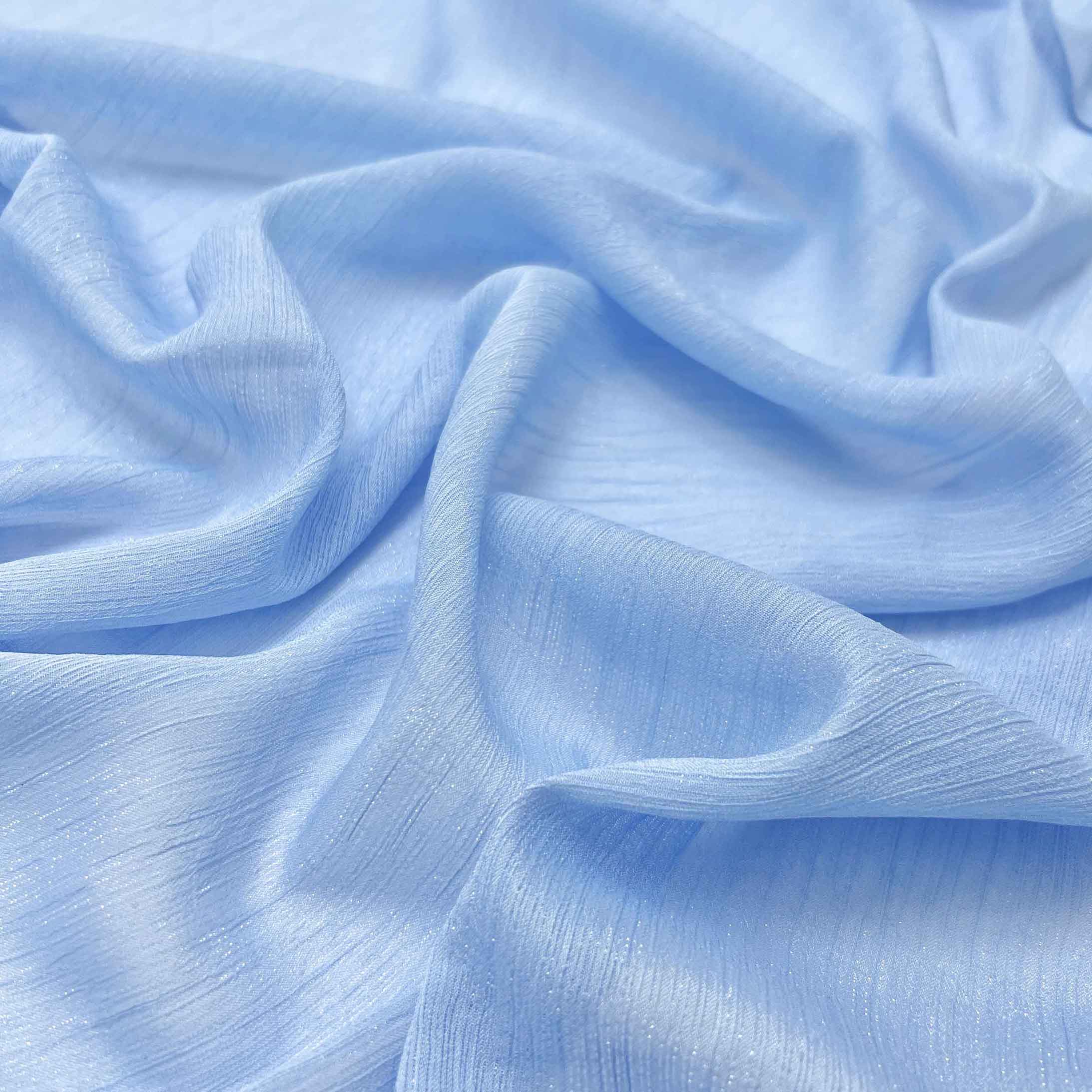 پارچه حریر شاین رنگ آسمانی 