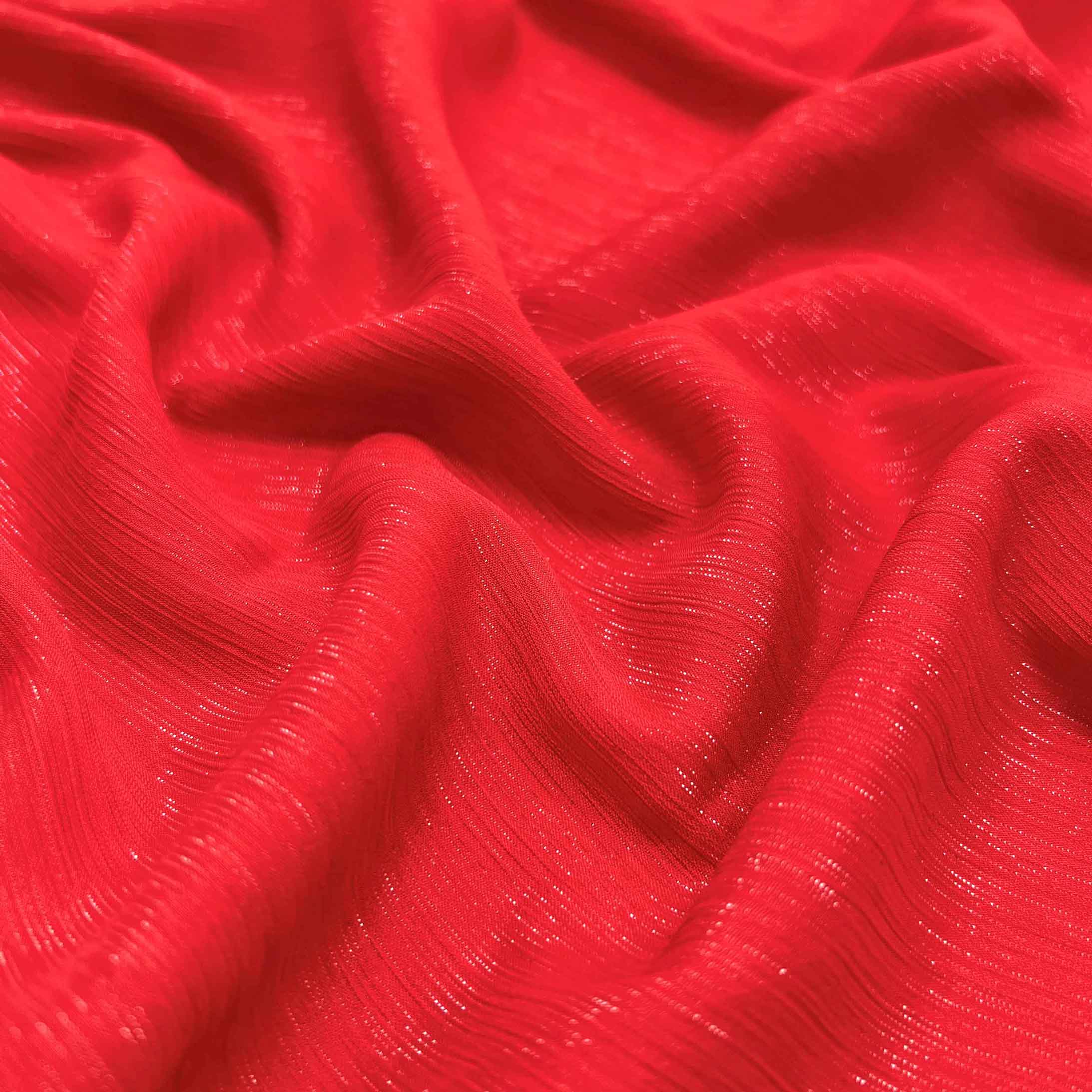 پارچه حریر شاین رنگ قرمز 