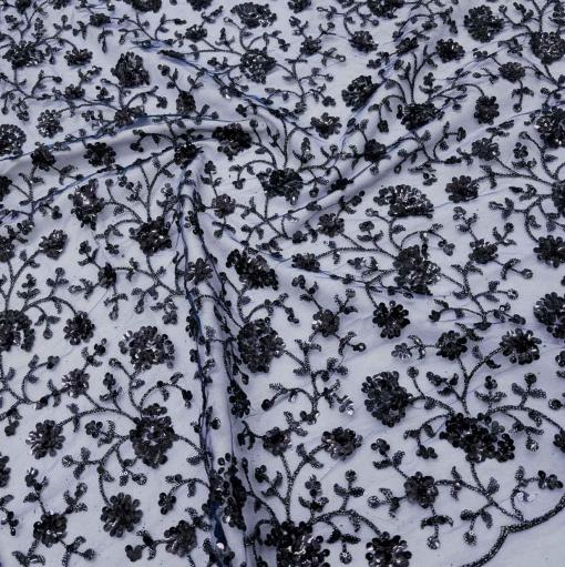 پارچه تور پولک دوزی رنگ 20 سرمه ای 