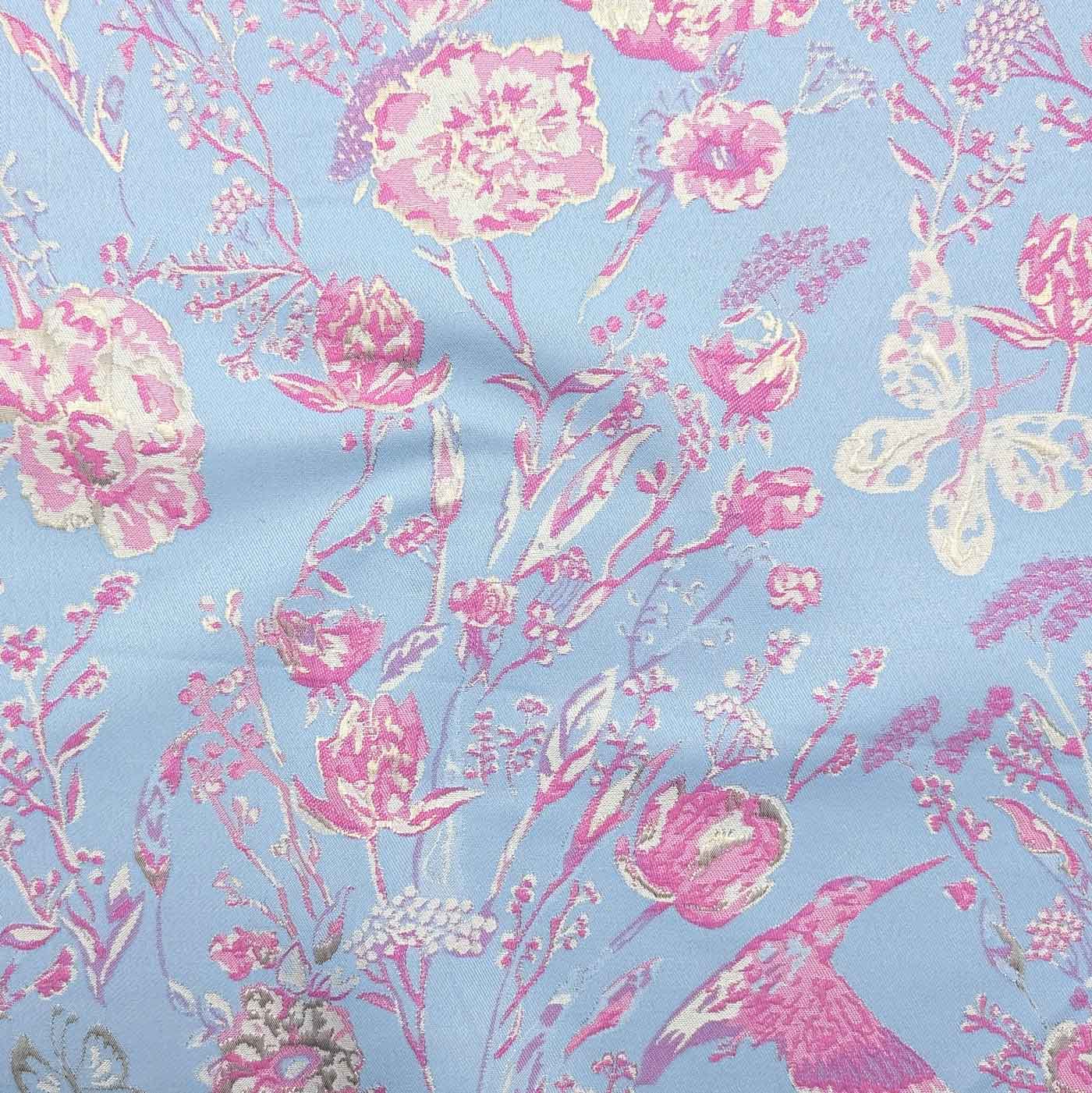 پارچه ژاکارد پنبه 4110 رنگ آسمانی 