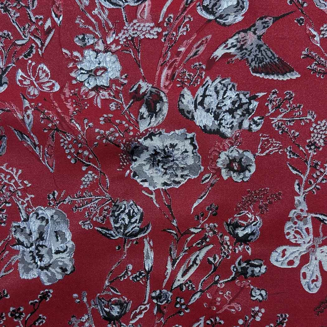 پارچه ژاکارد پنبه 4110 رنگ زرشکی 