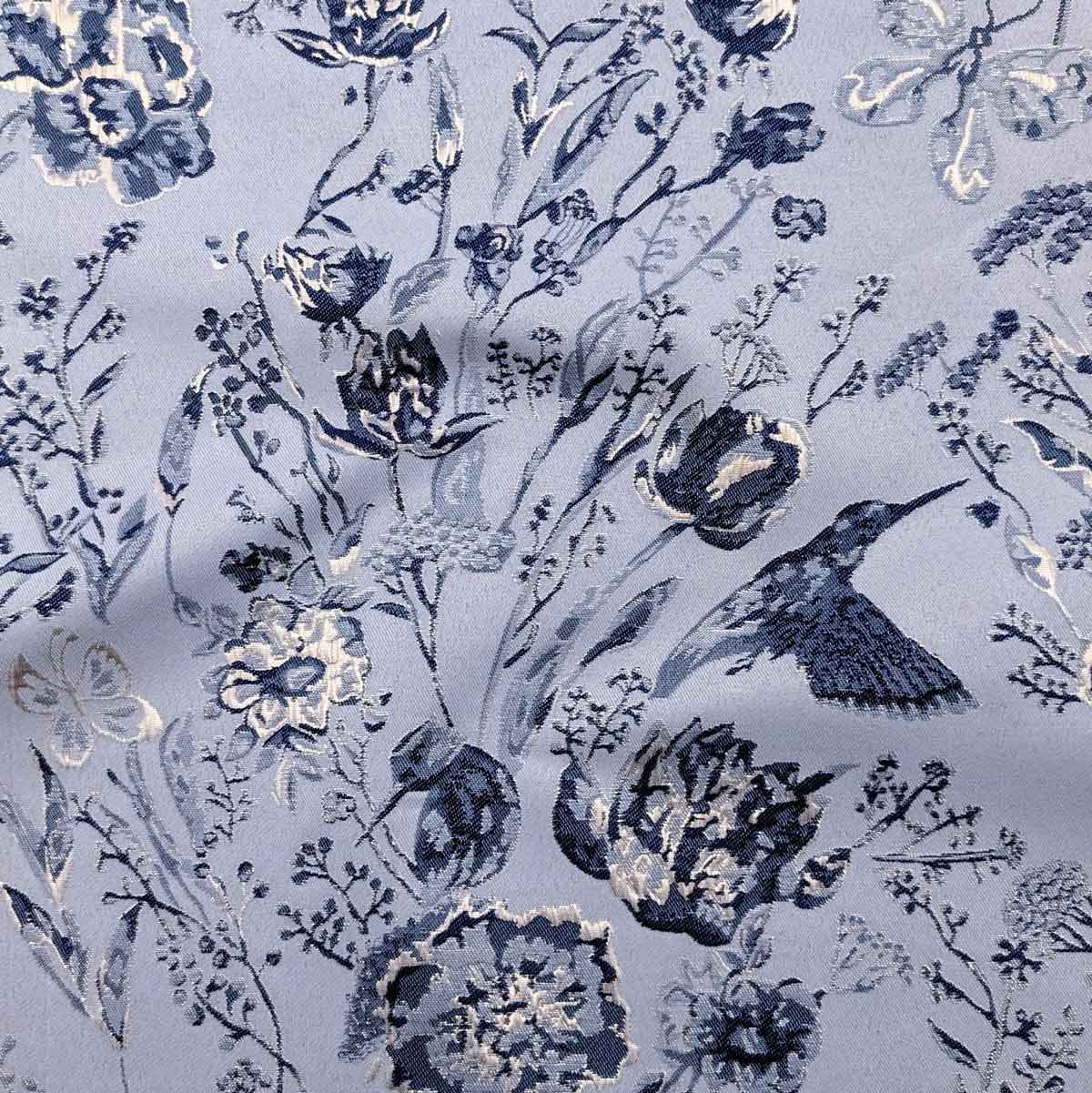 پارچه ژاکارد پنبه 4110 رنگ طوسی آبی 