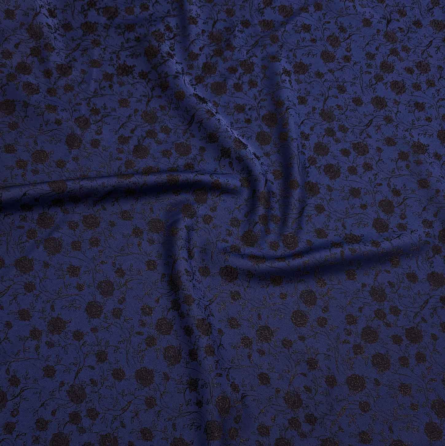 پارچه ژاکارد ویسکوز 013 رنگ سرمه ای مشکی 