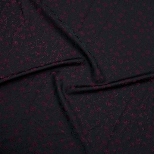 پارچه ژاکارد ویسکوز 013 رنگ زرشکی مشکی 