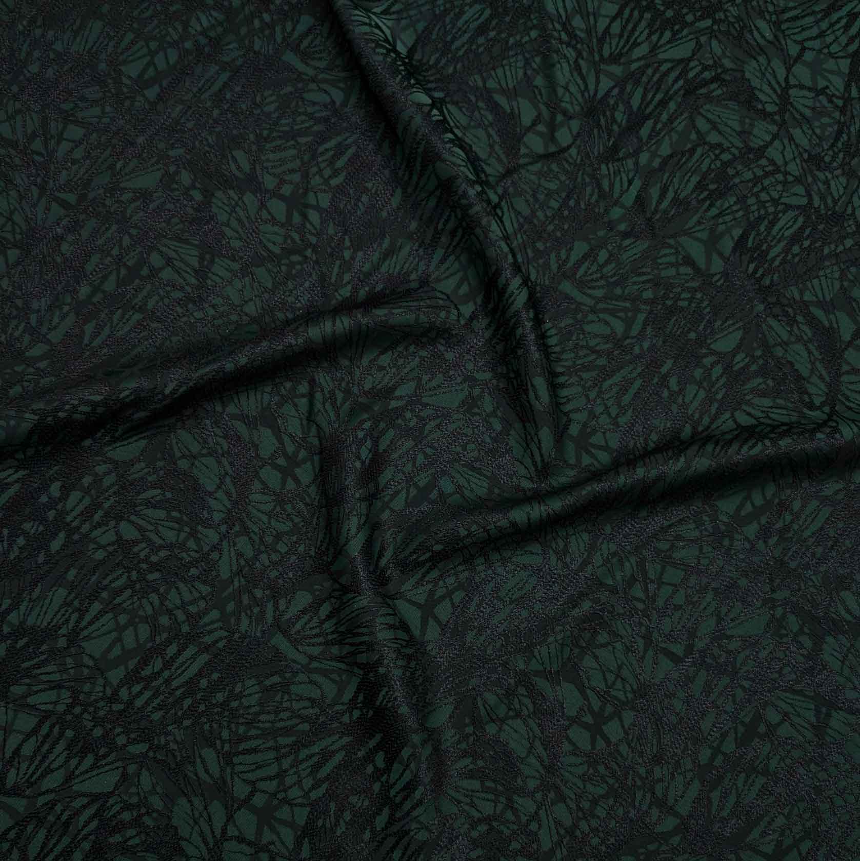 پارچه ژاکارد ابریشم 206 رنگ سبز مشکی 