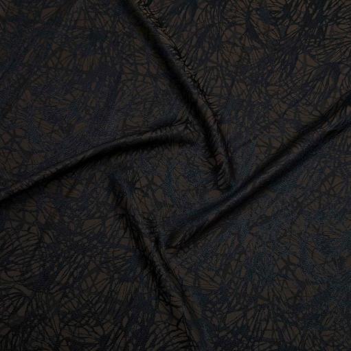 پارچه ژاکارد ابریشم 206 رنگ شکلاتی مشکی 