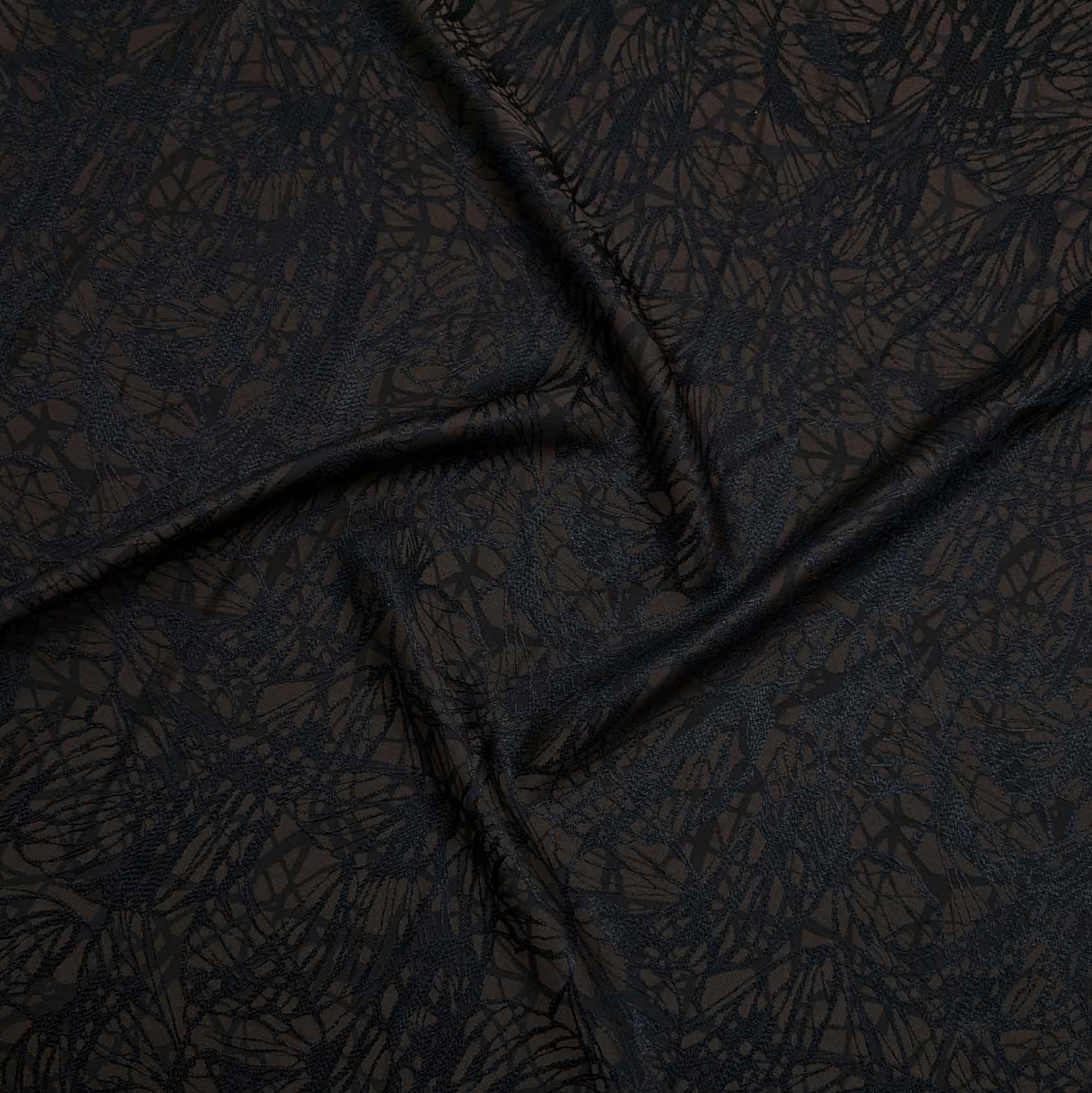 پارچه ژاکارد ابریشم 206 رنگ شکلاتی مشکی 