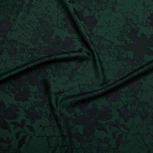 پارچه ژاکارد ابریشم 197 رنگ سبز مشکی 