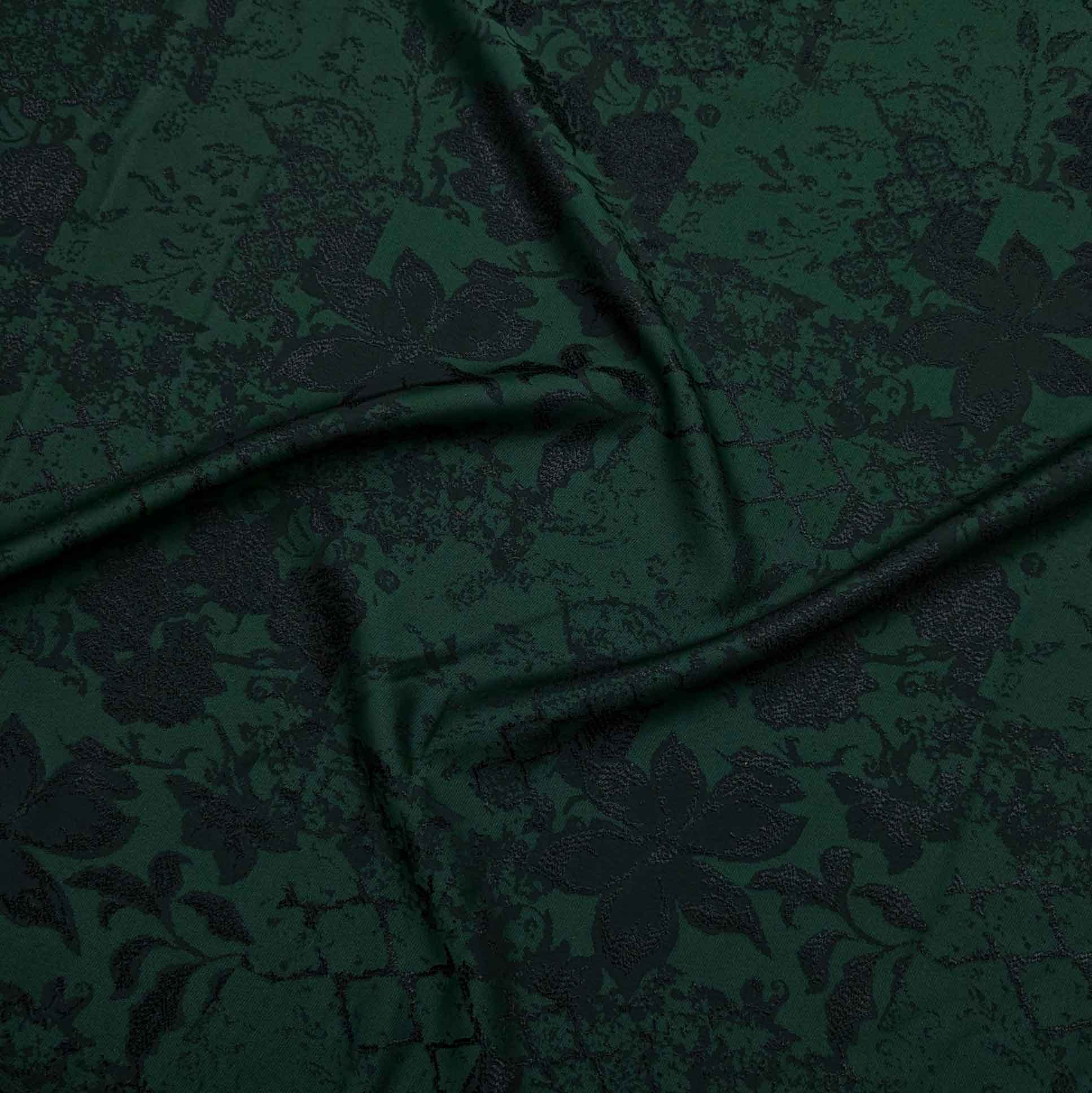 پارچه ژاکارد ابریشم 197 رنگ سبز مشکی 