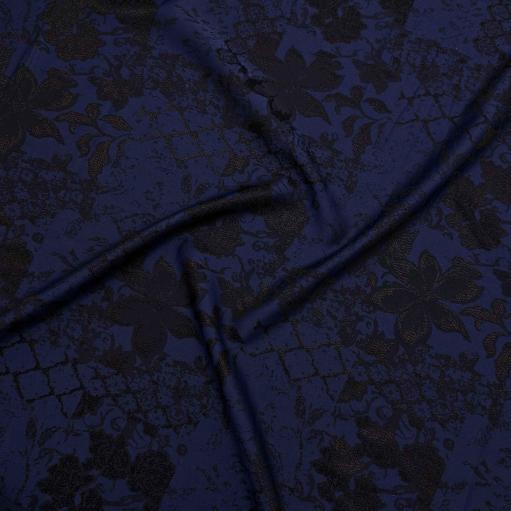 پارچه ژاکارد ابریشم 197 رنگ سرمه ای مشکی 