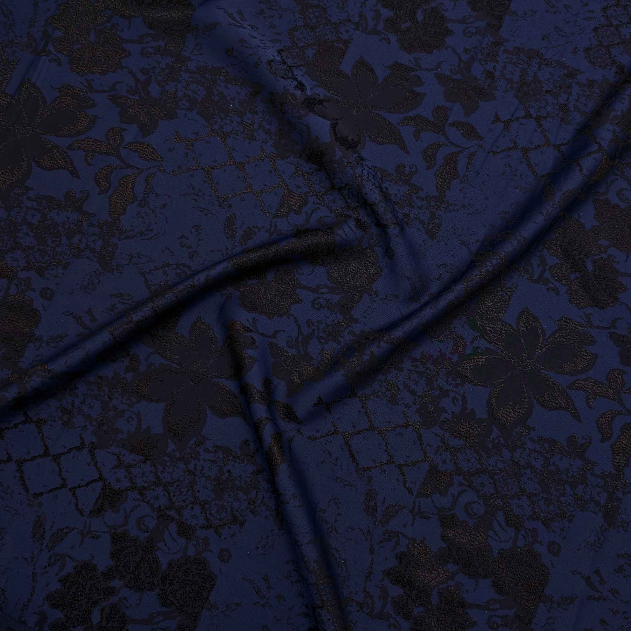 پارچه ژاکارد ابریشم 197 رنگ سرمه ای مشکی 