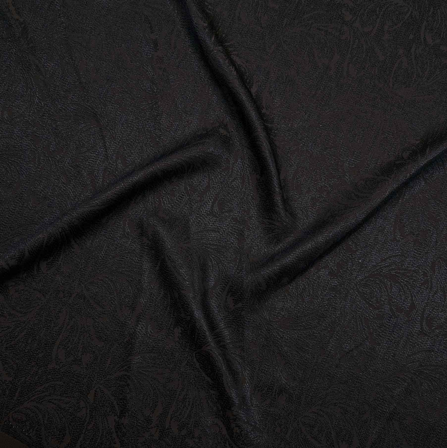 پارچه ژاکارد ابریشم 155 رنگ شکلاتی مشکی 