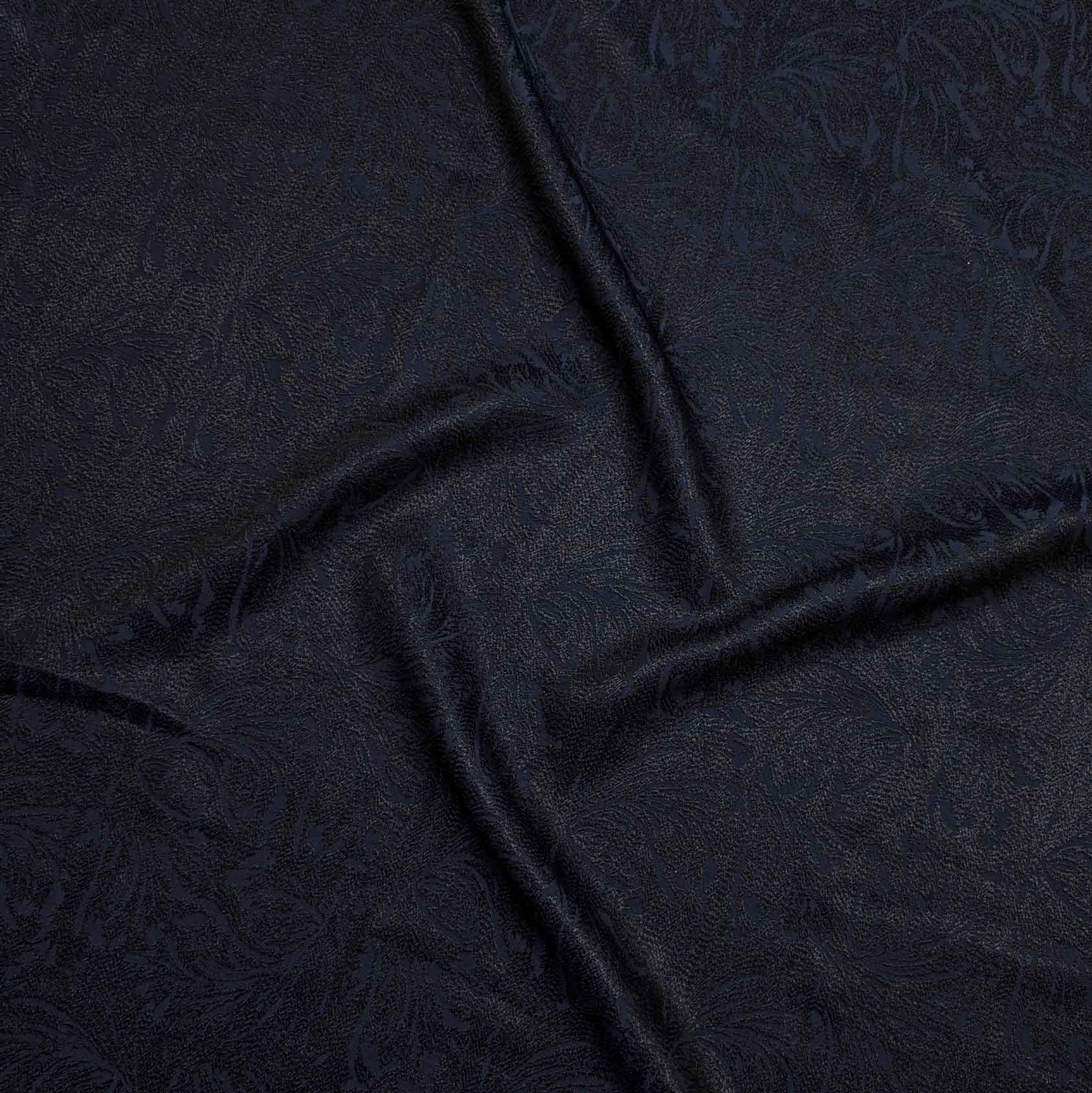 پارچه ژاکارد ابریشم 155 رنگ سرمه ای مشکی 