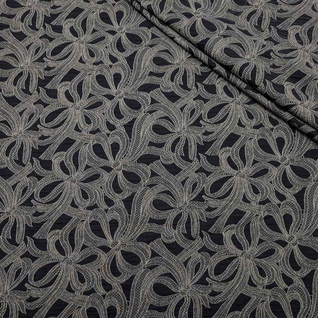 پارچه ژاکارد پنبه ترک 235 رنگ مشکی 