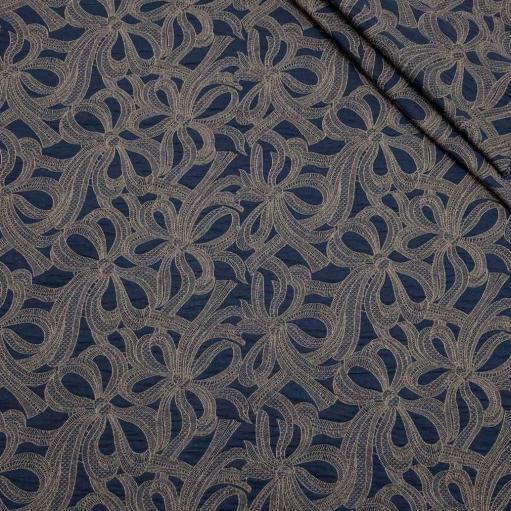 پارچه ژاکارد پنبه ترک 235 رنگ سرمه ای 