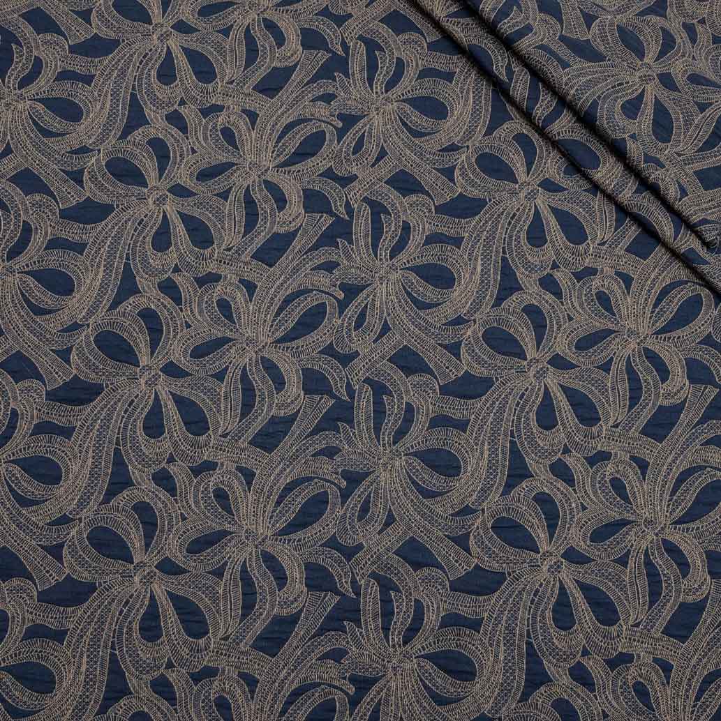 پارچه ژاکارد پنبه ترک 235 رنگ سرمه ای 