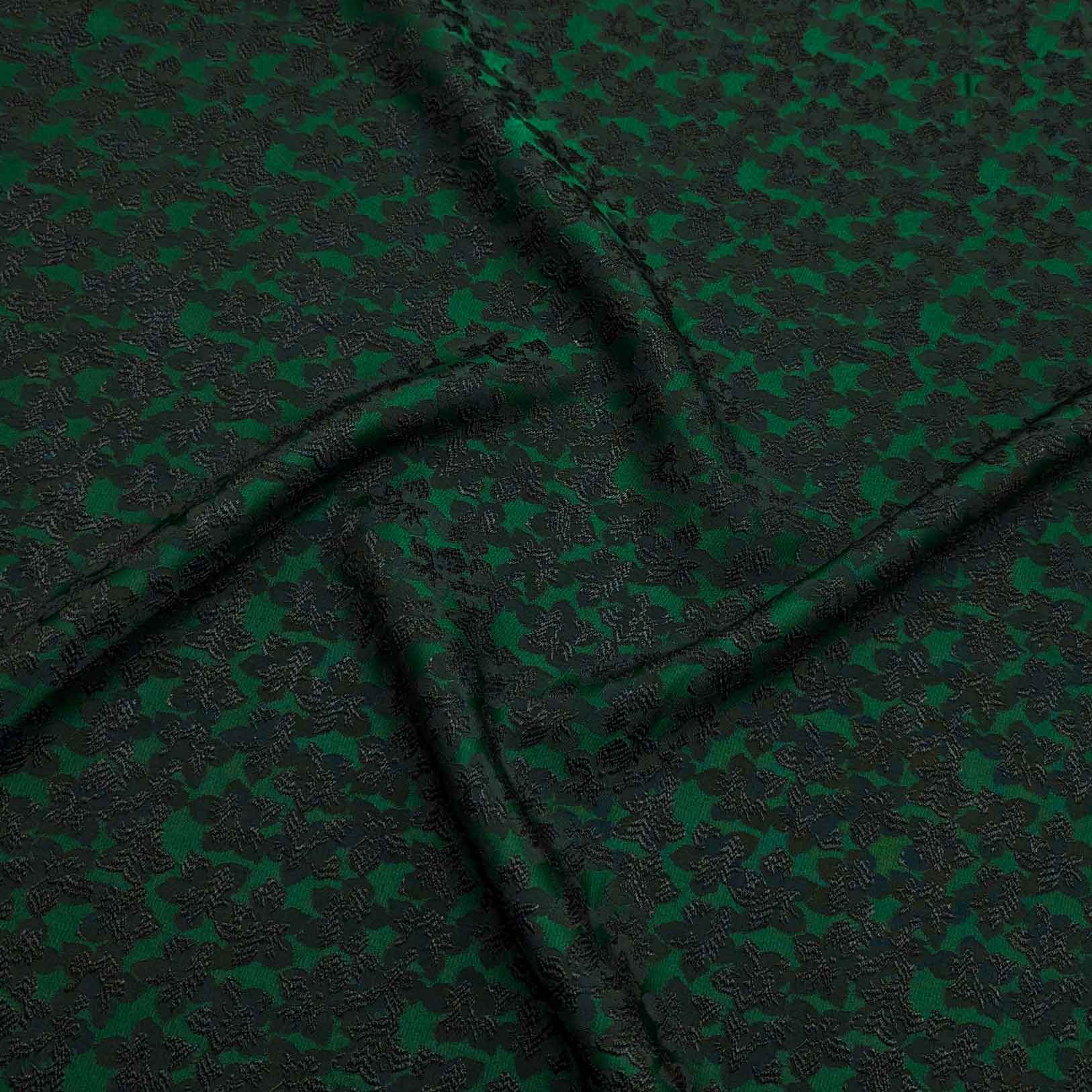 پارچه ژاکارد ویسکوز 017 رنگ سبز مشکی 