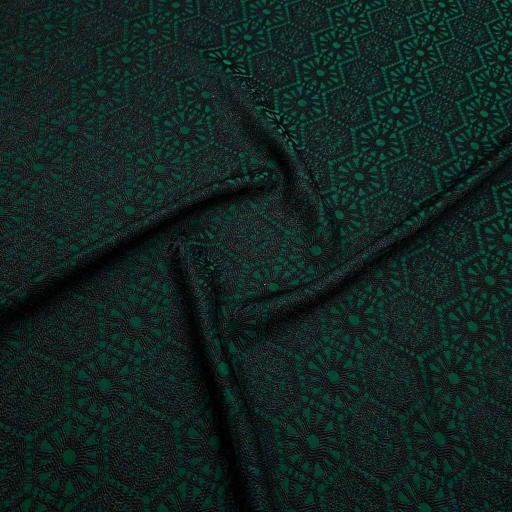 پارچه ژاکارد ویسکوز 153 رنگ سبز مشکی 