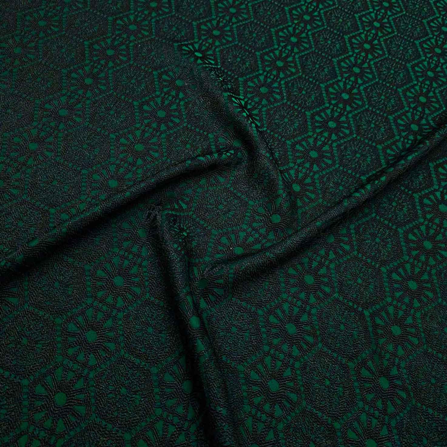 پارچه ژاکارد ویسکوز 153 رنگ سبز مشکی 