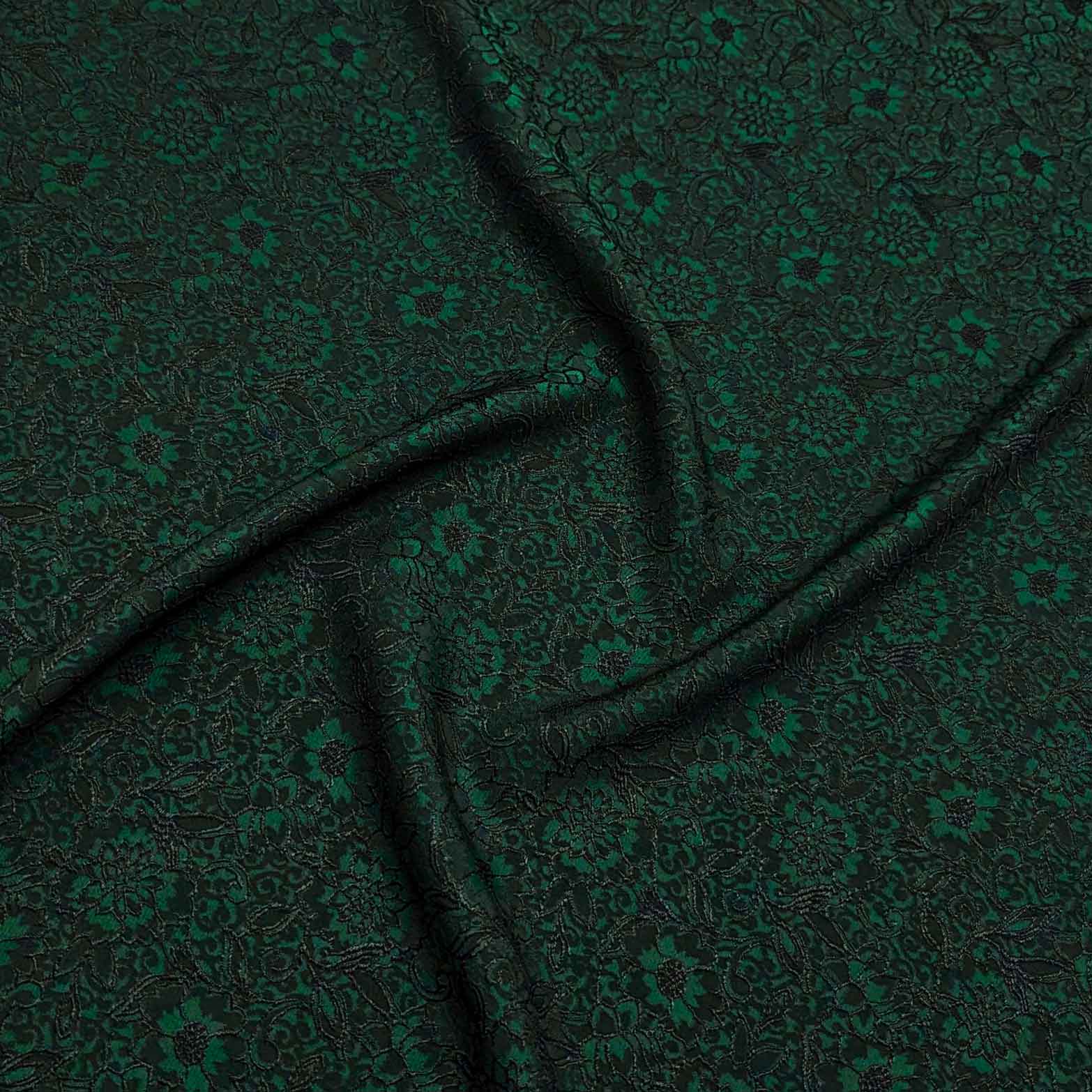 پارچه ژاکارد ویسکوز 173 رنگ سبز مشکی 