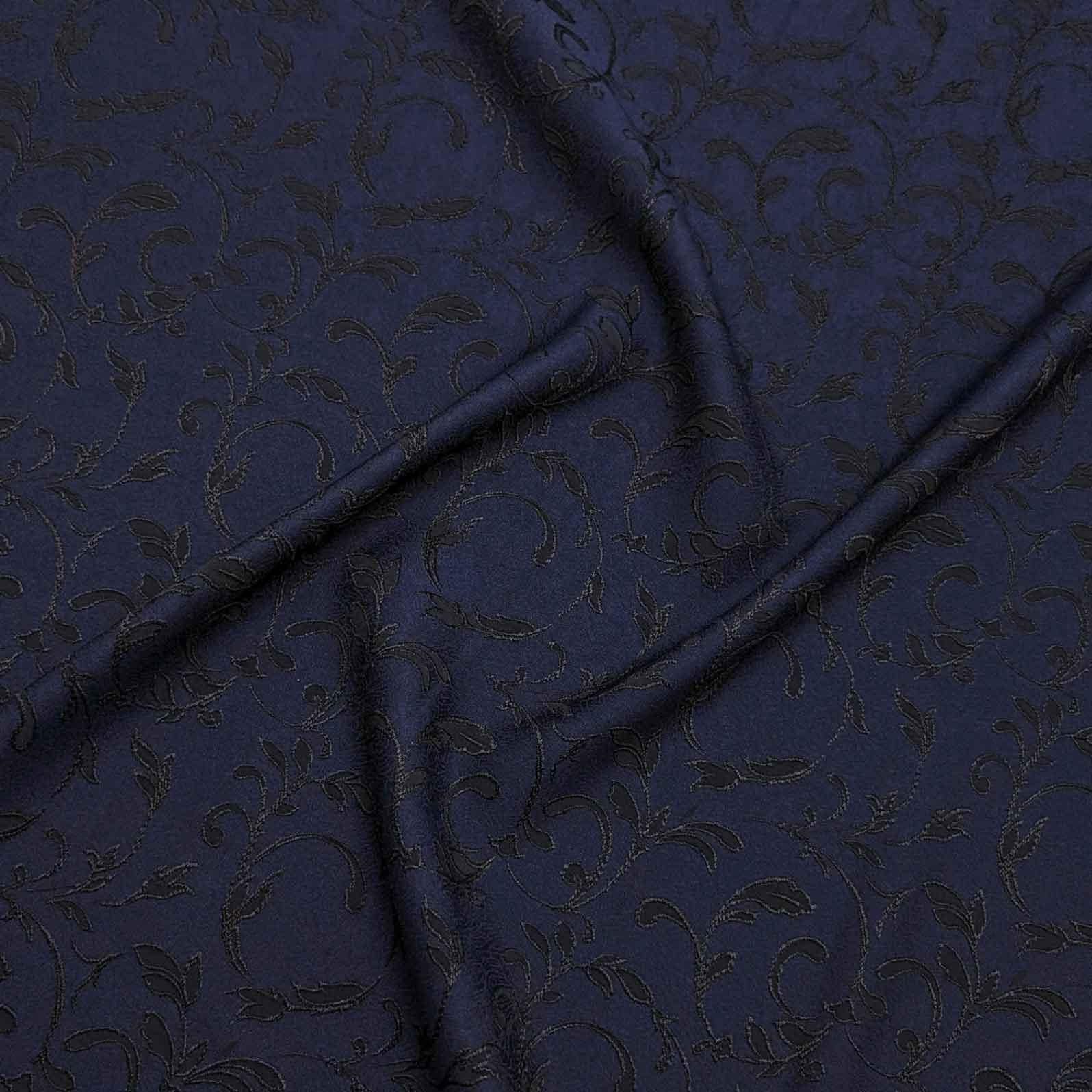 پارچه ژاکارد ویسکوز 192 رنگ سرمه ای مشکی 