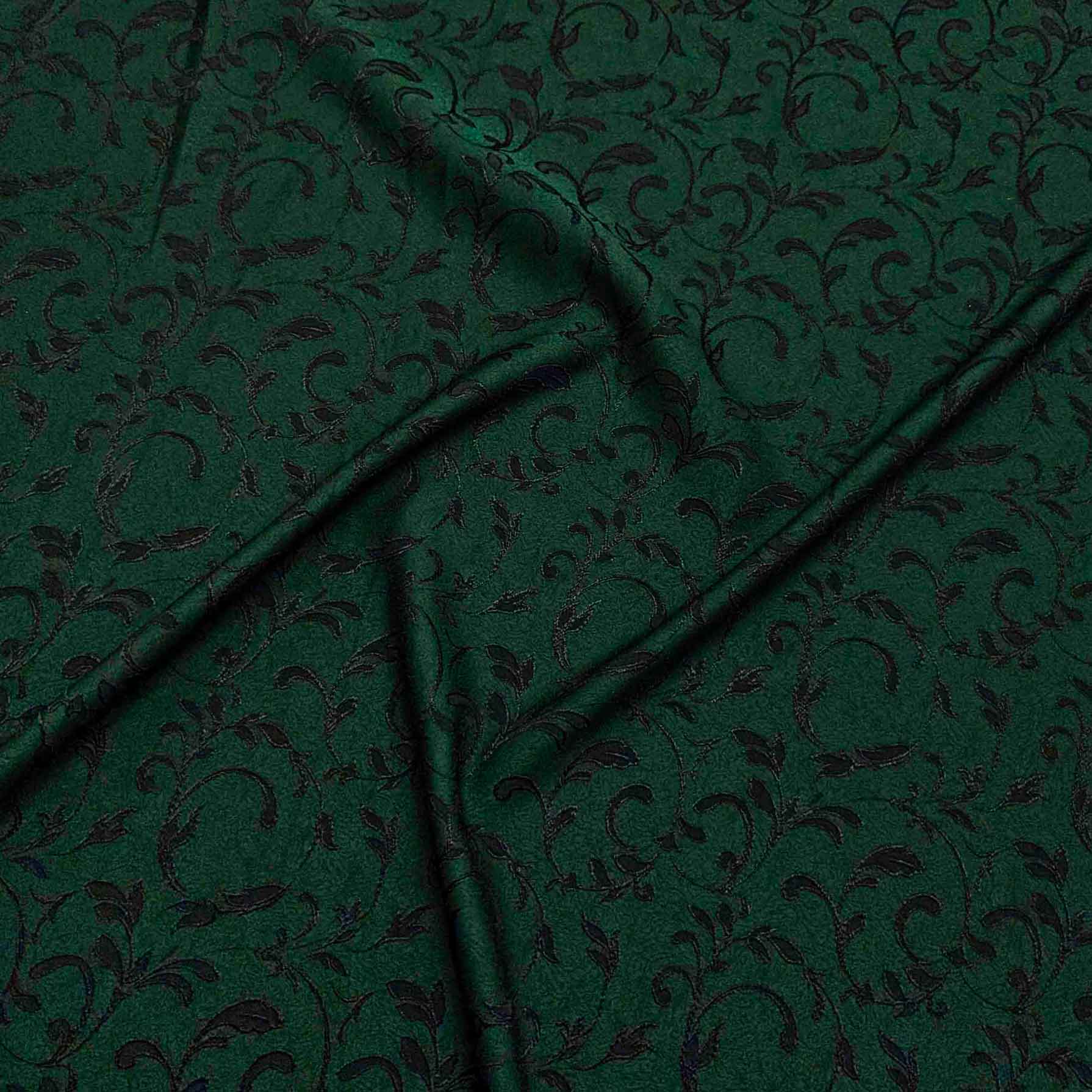 پارچه ژاکارد ویسکوز 192 رنگ سبز مشکی 