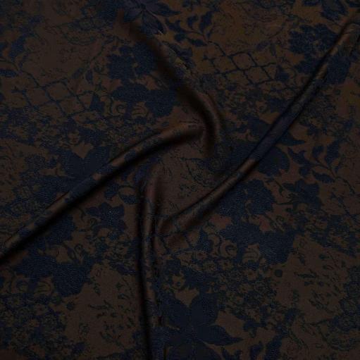 پارچه ژاکارد ویسکوز 197 رنگ شکلاتی مشکی + 