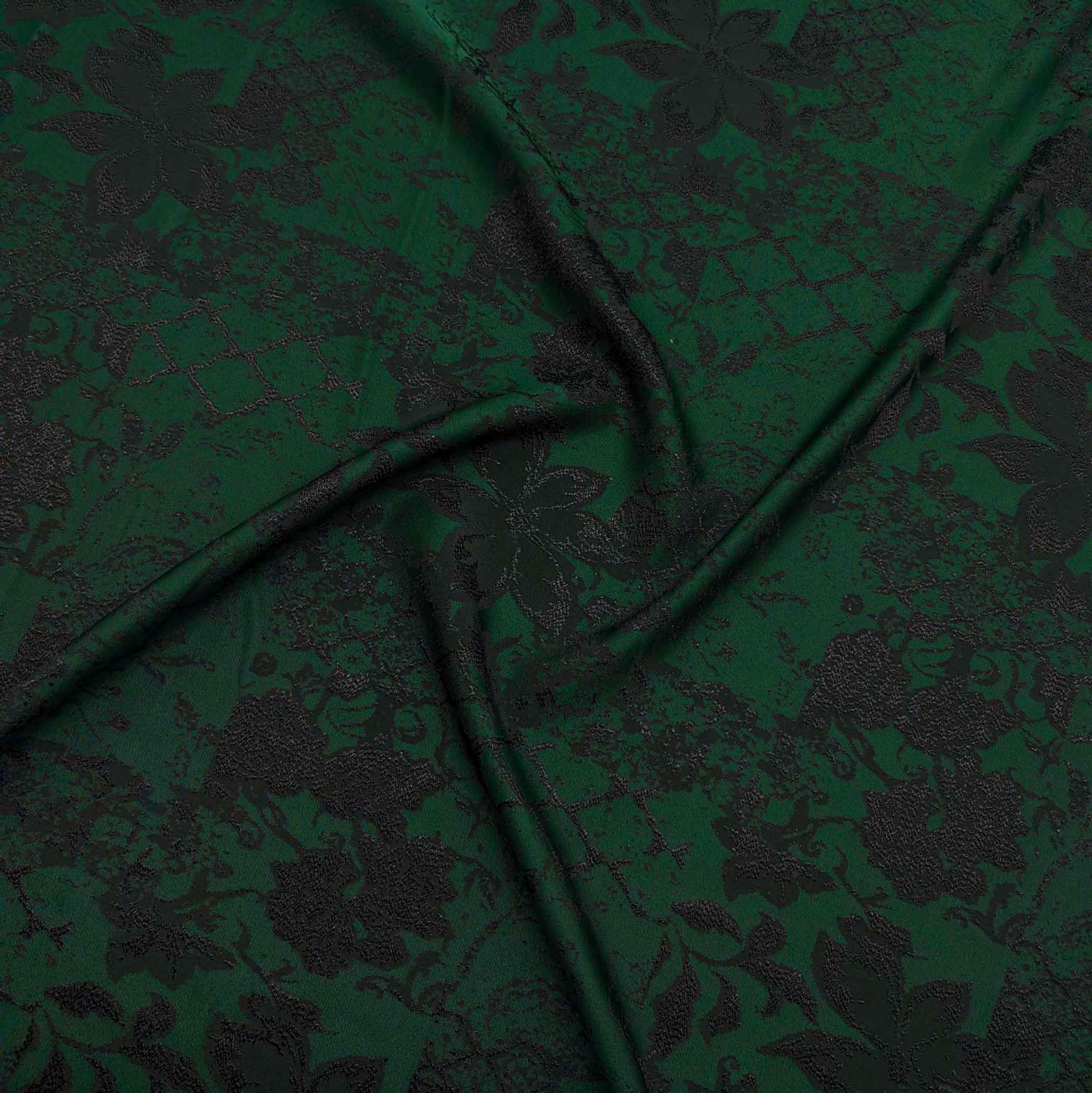 پارچه ژاکارد ویسکوز 197 رنگ سبز مشکی + 