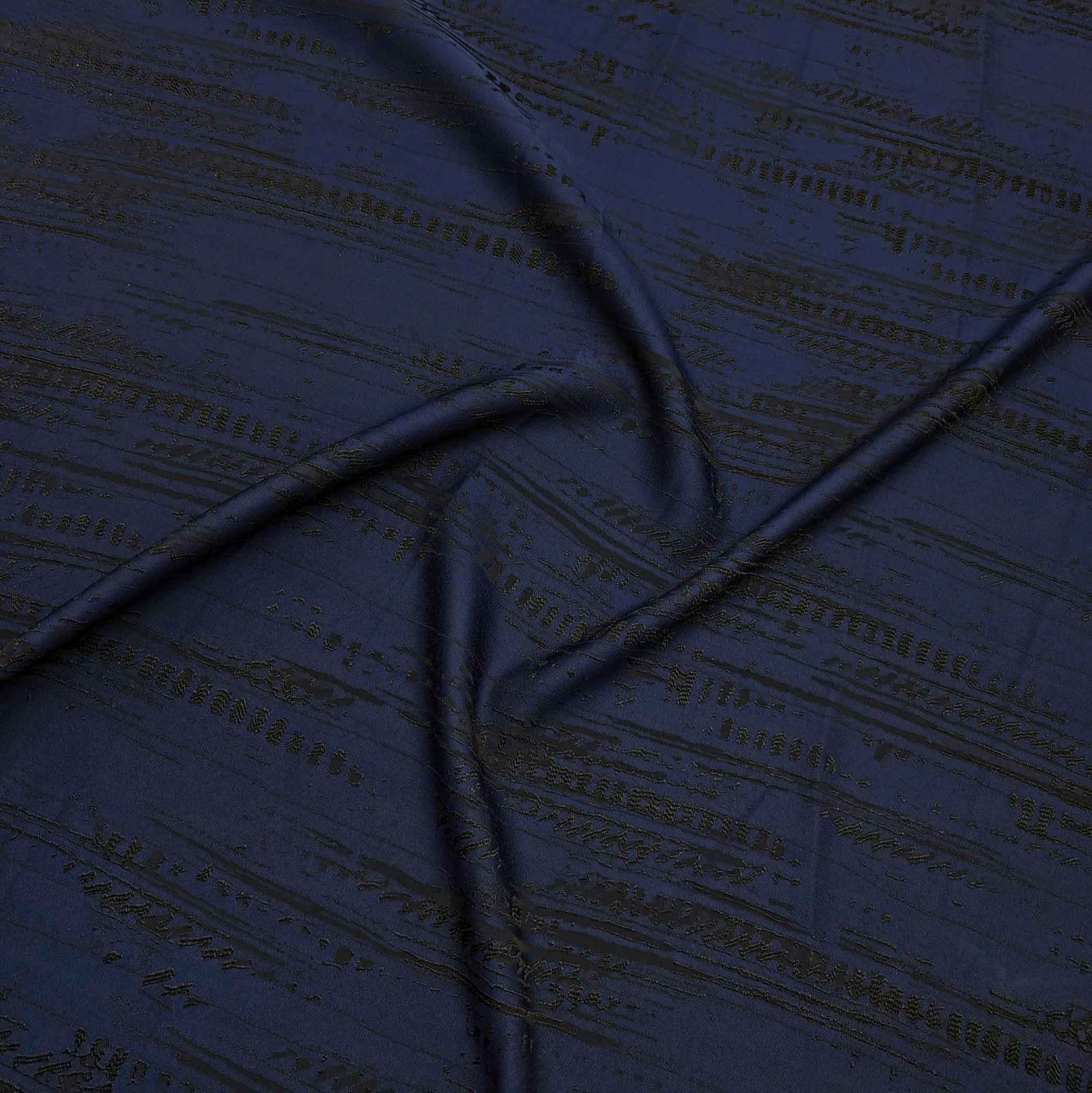 پارچه ژاکارد ویسکوز 204 رنگ سرمه ای مشکی 