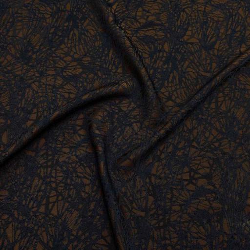 پارچه ژاکارد ویسکوز 206 رنگ شکلاتی مشکی + 