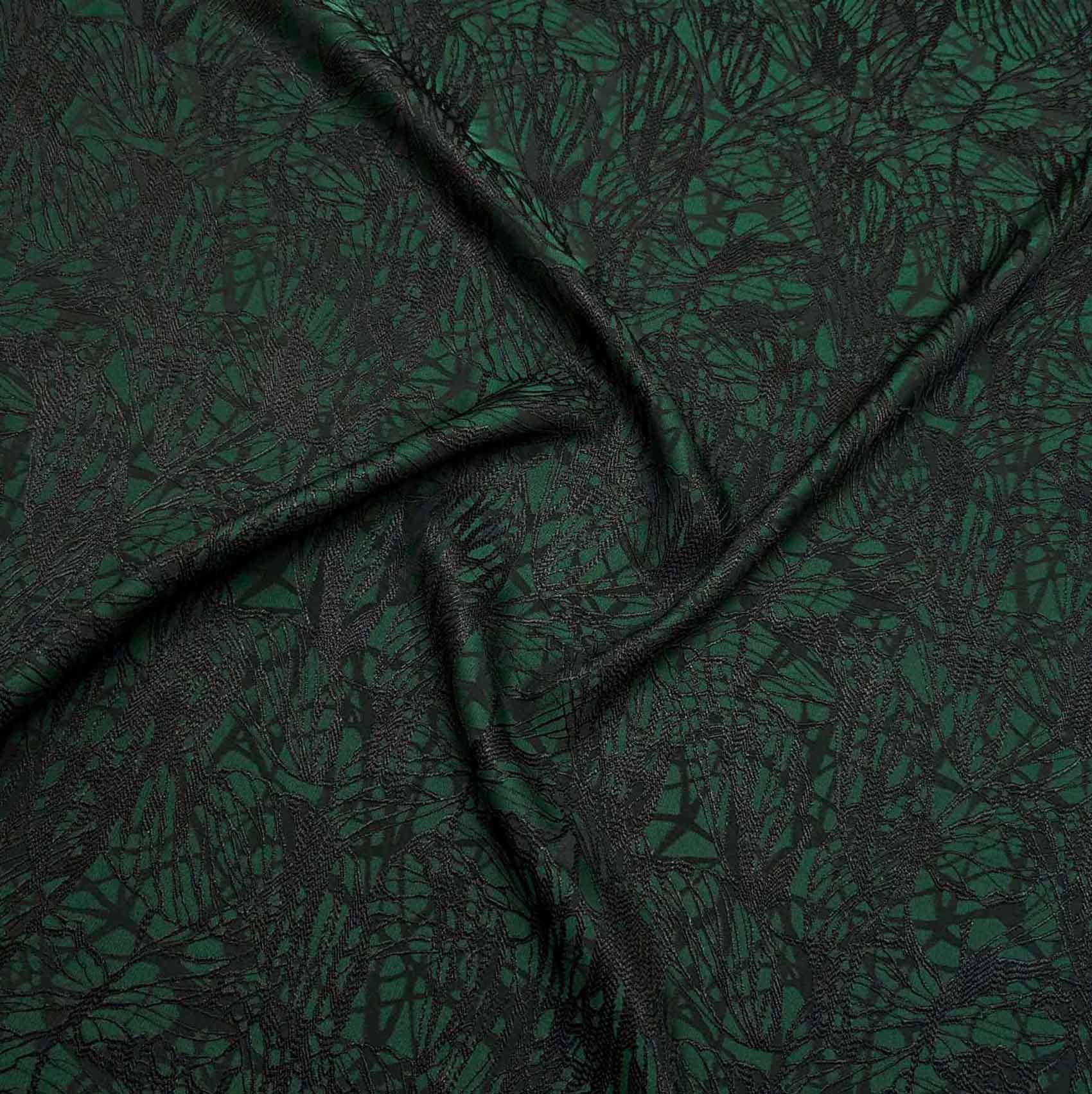 پارچه ژاکارد ویسکوز 206 رنگ سبز مشکی + 