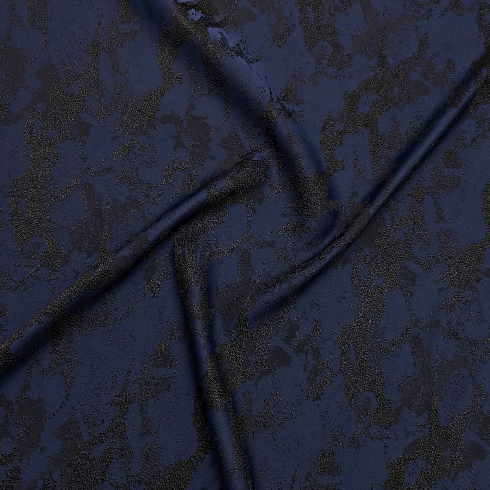 پارچه ژاکارد ویسکوز 218 رنگ سرمه ای مشکی 