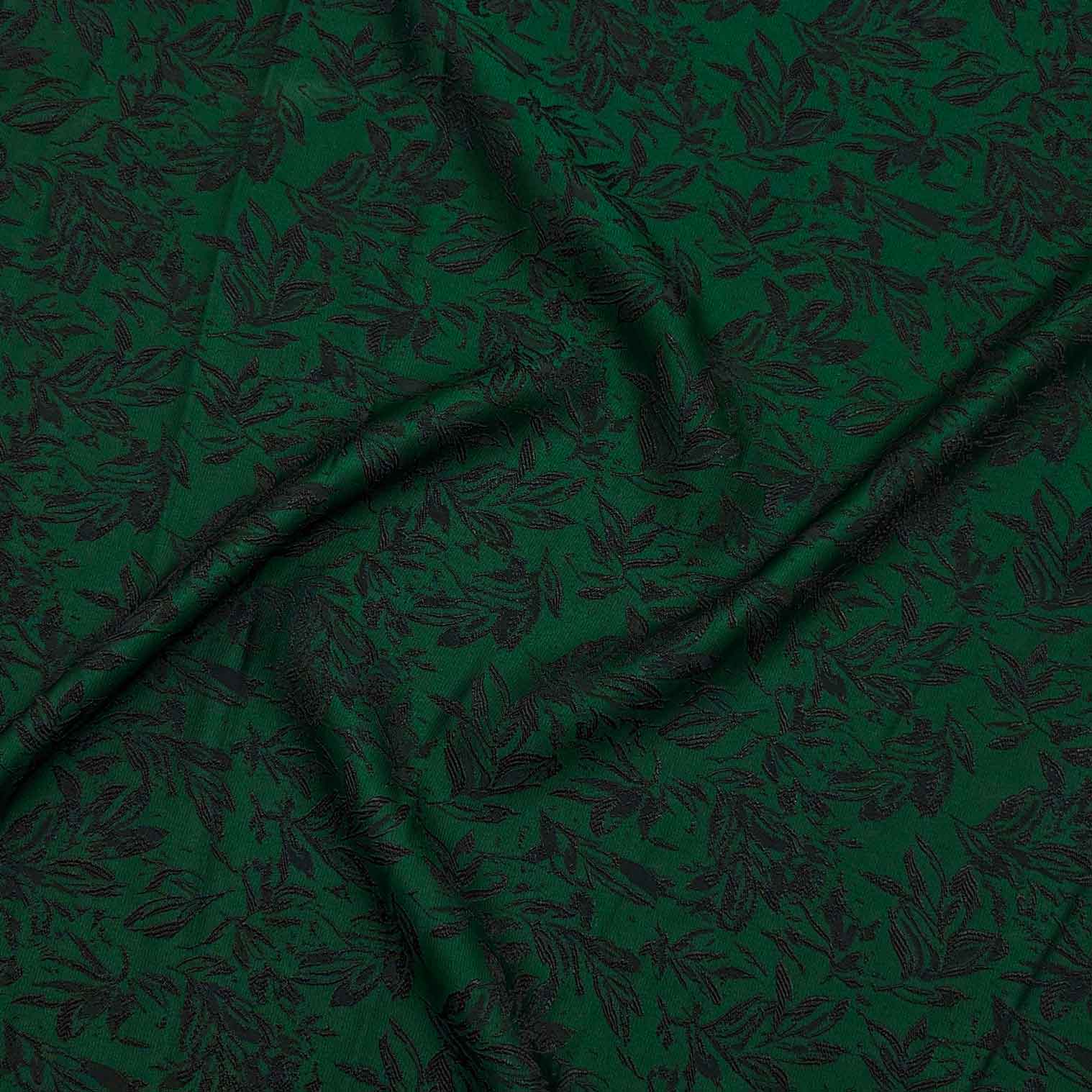 پارچه ژاکارد ویسکوز 219 رنگ سبز مشکی 