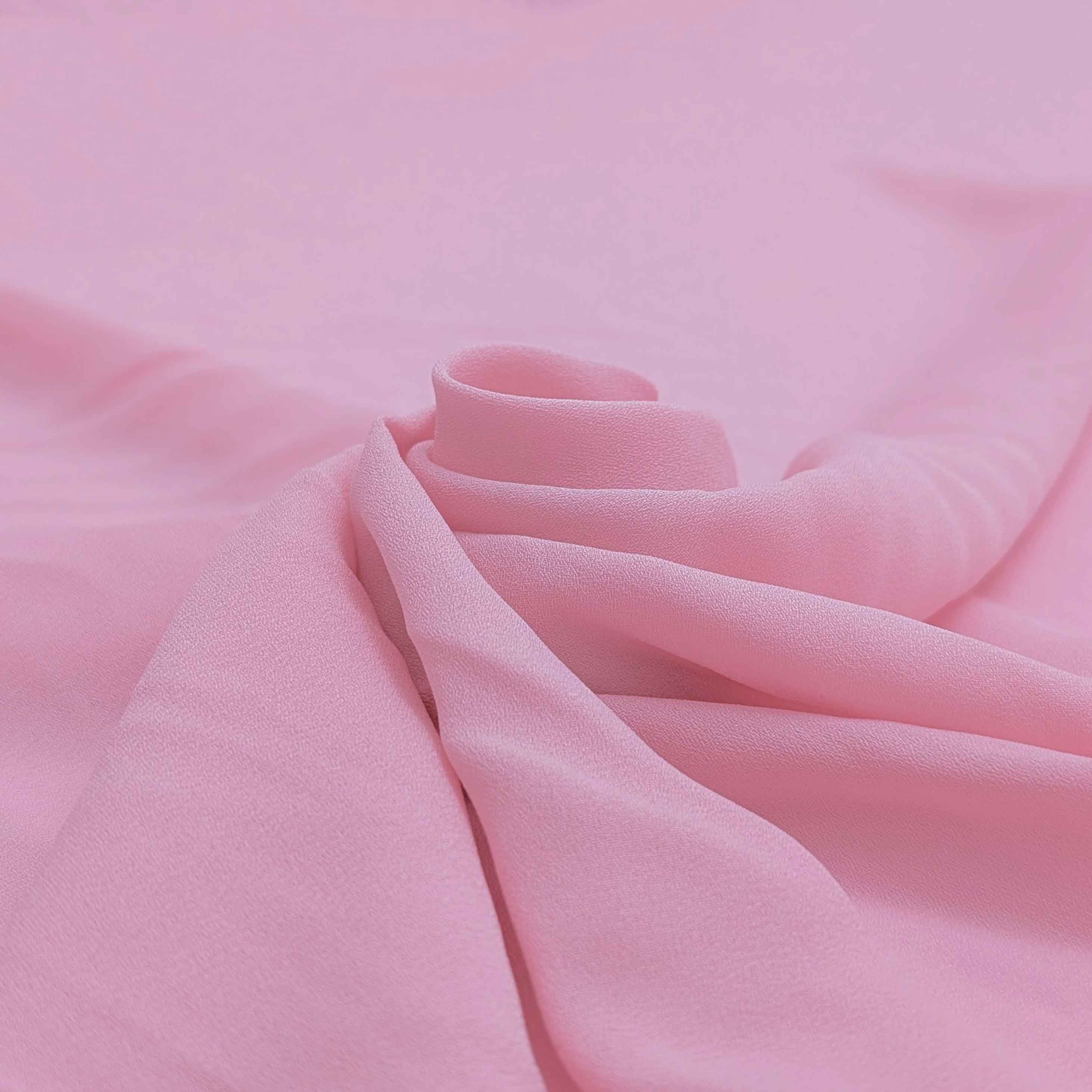 پارچه کرپ حریر ساده رنگ صورتی 