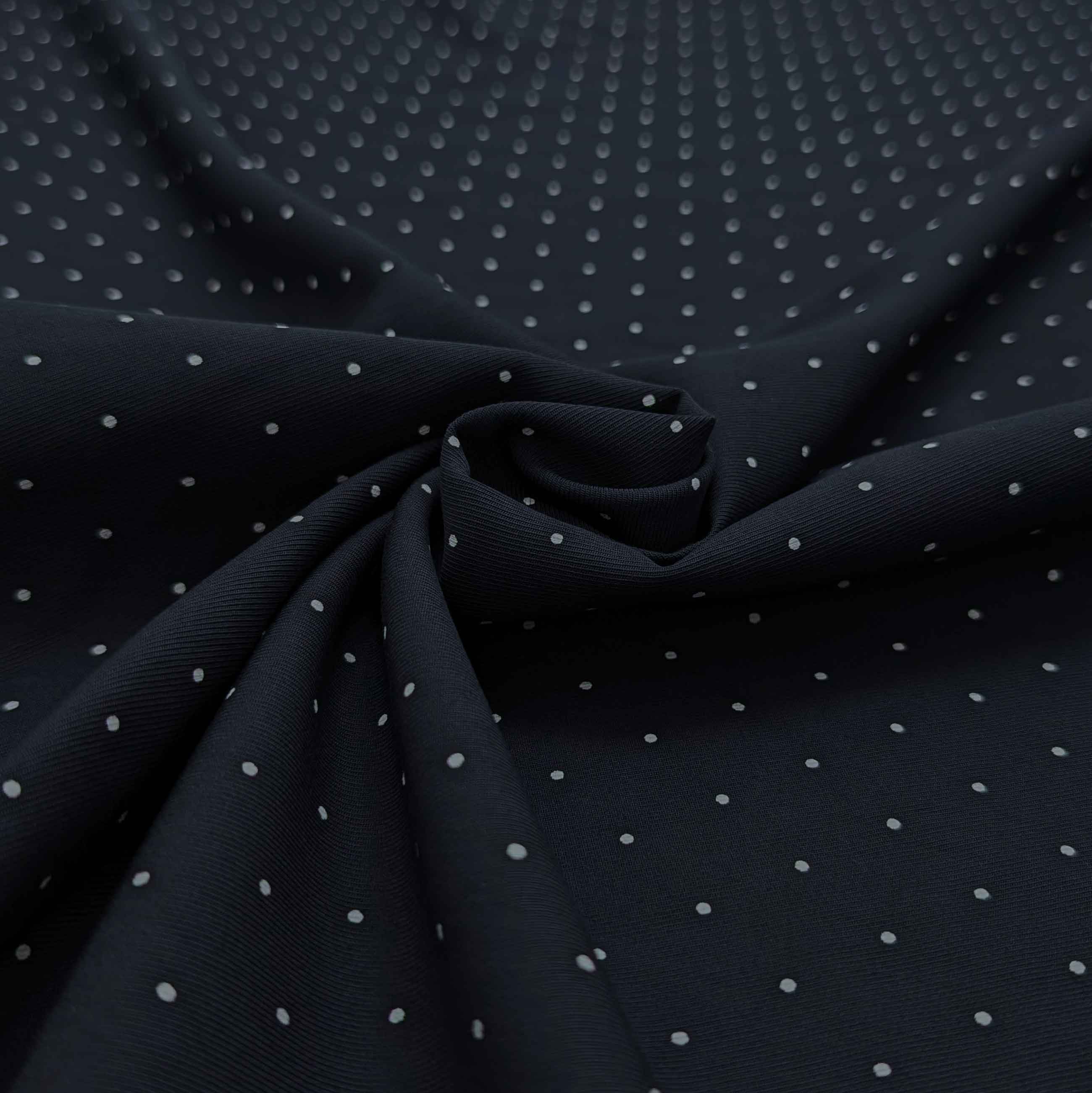 پارچه کتان سیلک خالدار رنگ سرمه ای 