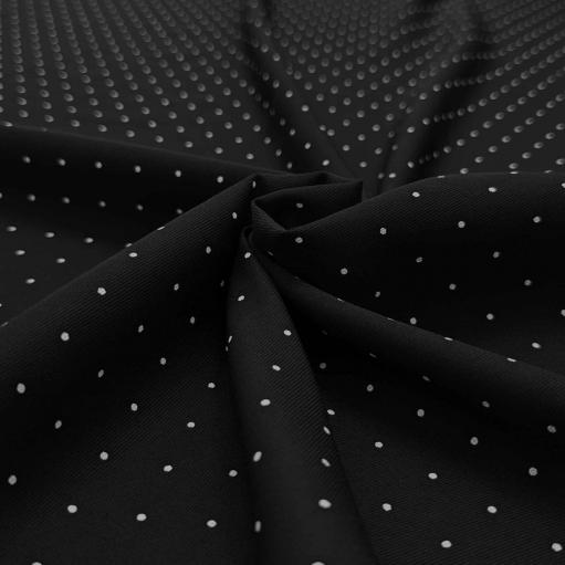 پارچه کتان سیلک خالدار رنگ مشکی 