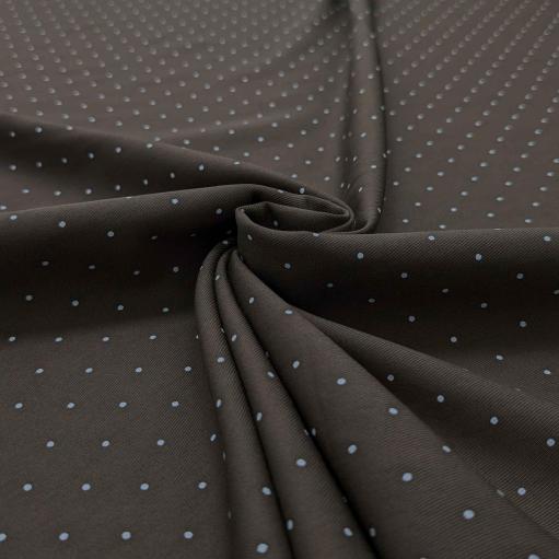 پارچه کتان سیلک خالدار رنگ شکلاتی 