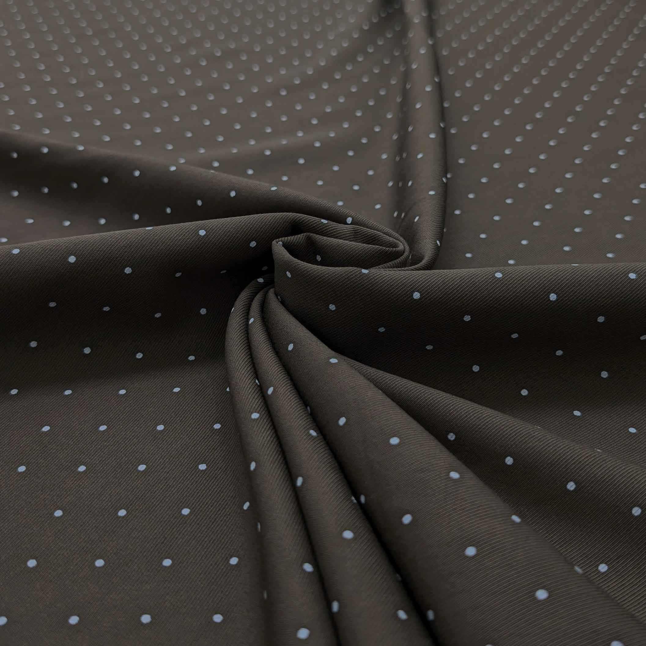 پارچه کتان سیلک خالدار رنگ شکلاتی 