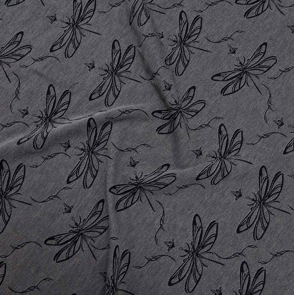 پارچه ژاکارد کنفی دولایه 241 رنگ نوک مدادی 