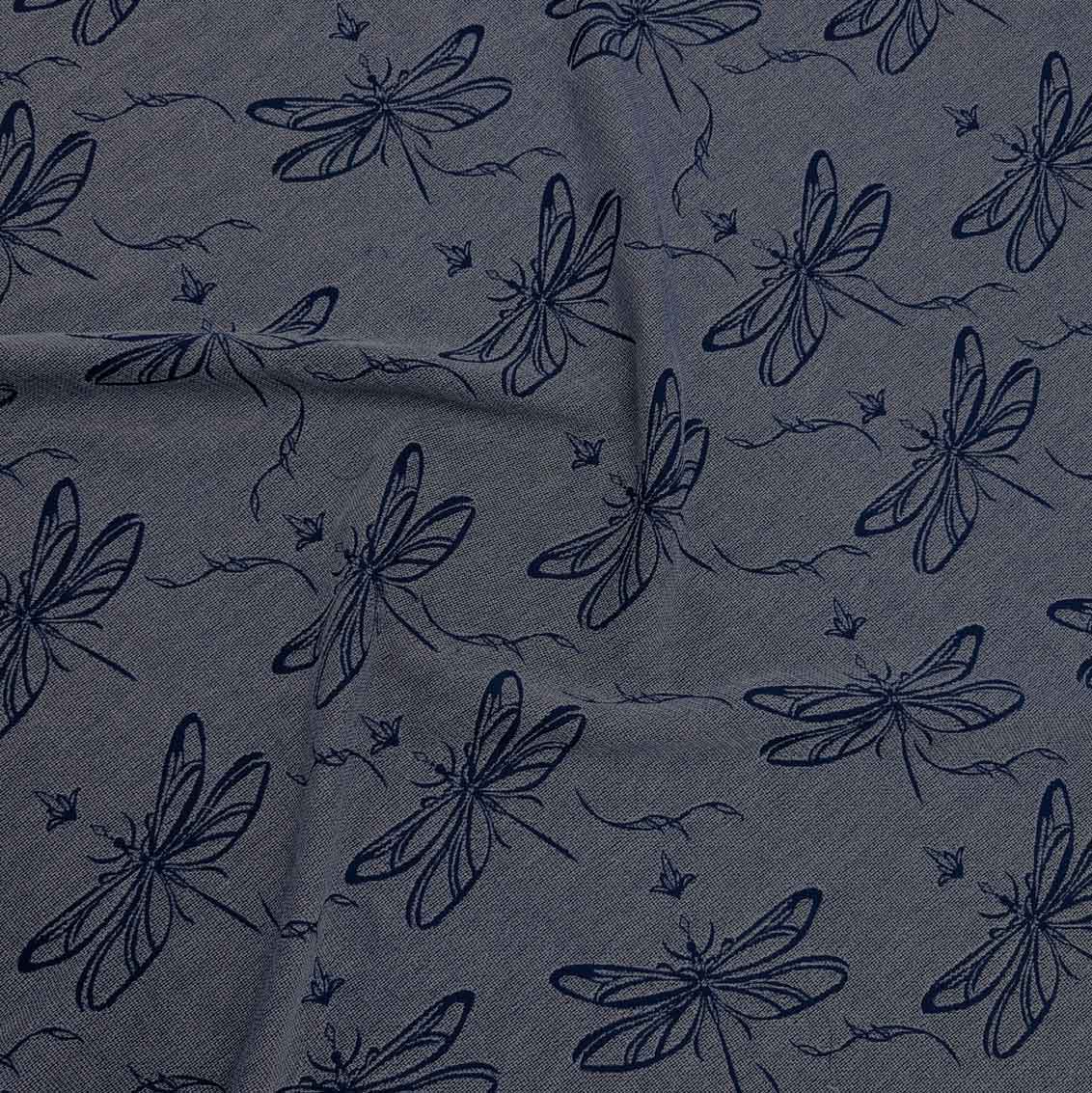 پارچه ژاکارد کنفی دولایه 241 رنگ سرمه ای 