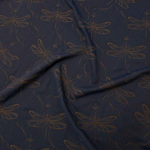 پارچه ژاکارد کنفی دولایه 241 رنگ سرمه ای شکلاتی 