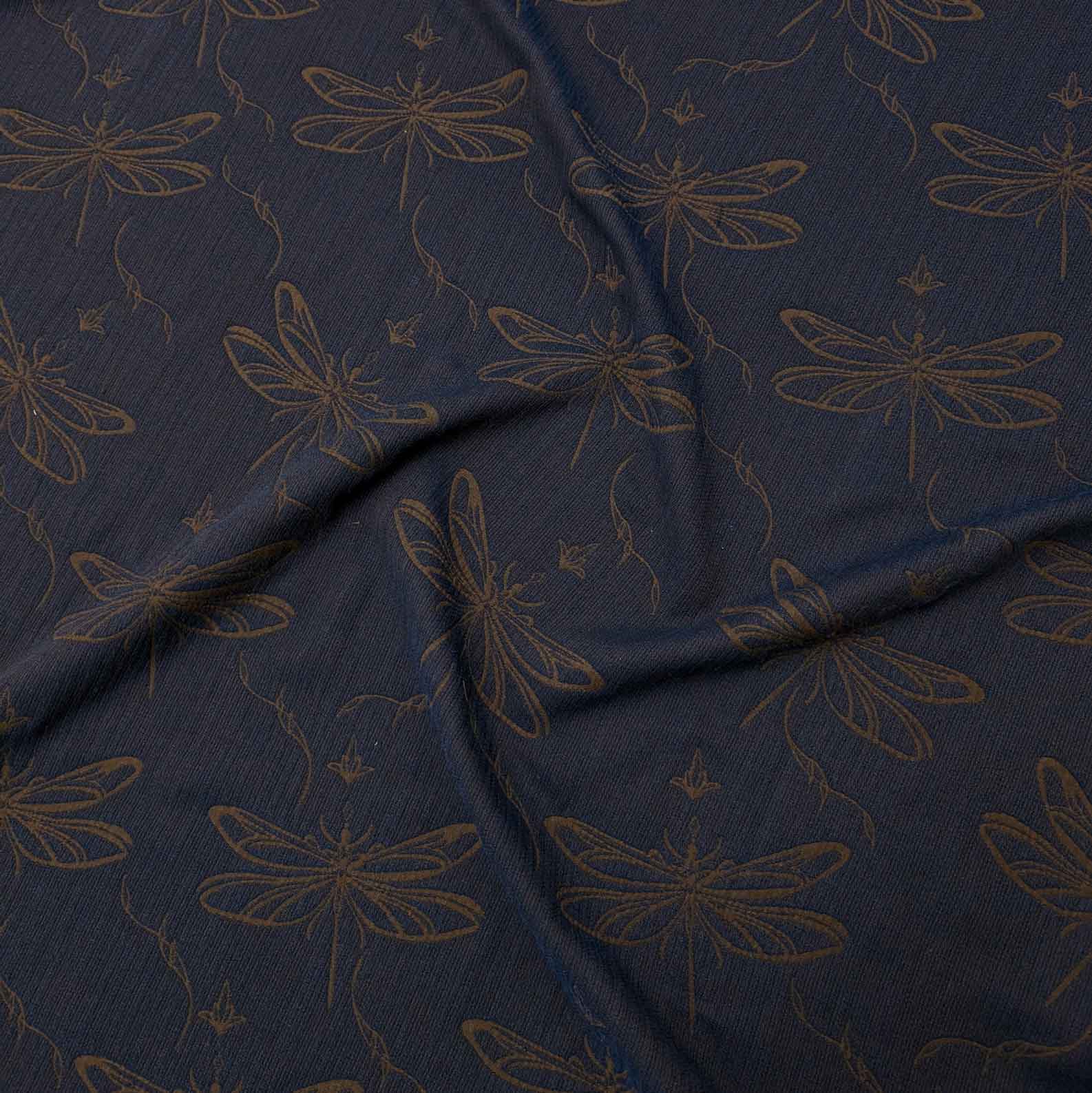 پارچه ژاکارد کنفی دولایه 241 رنگ سرمه ای شکلاتی 