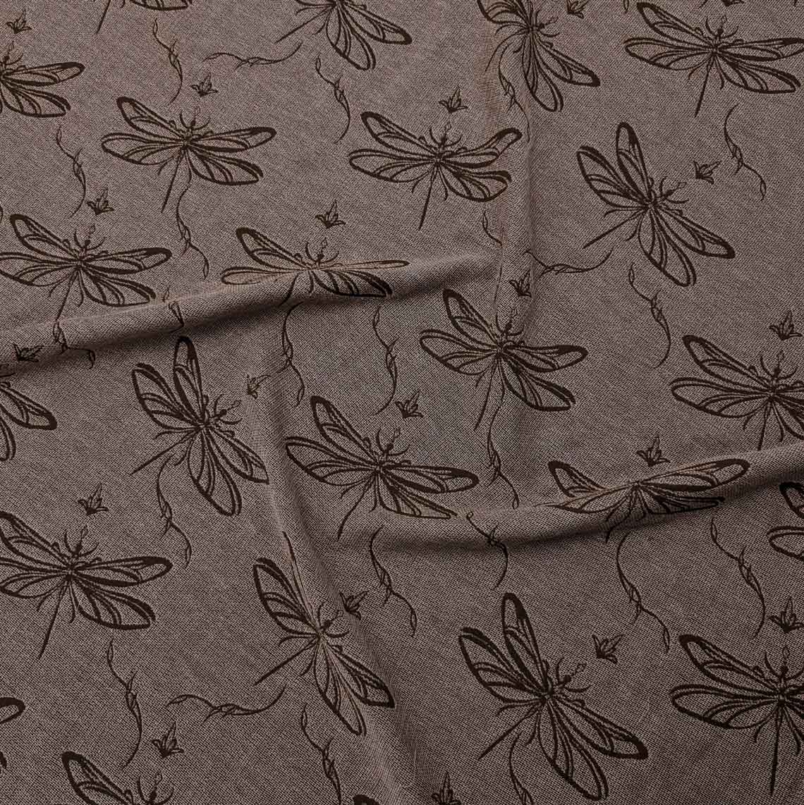 پارچه ژاکارد کنفی دولایه 241 رنگ شکلاتی 