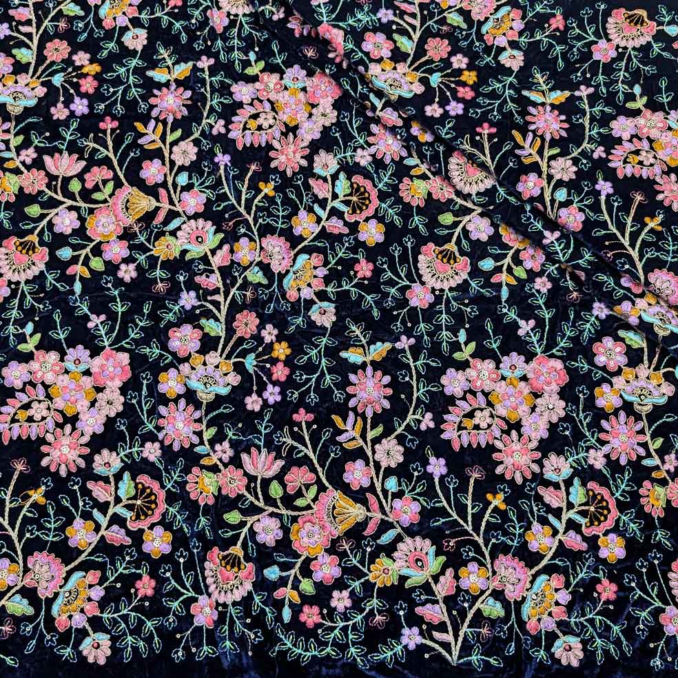 پارچه مخمل سوزندوزی هندی رنگ 208-1 