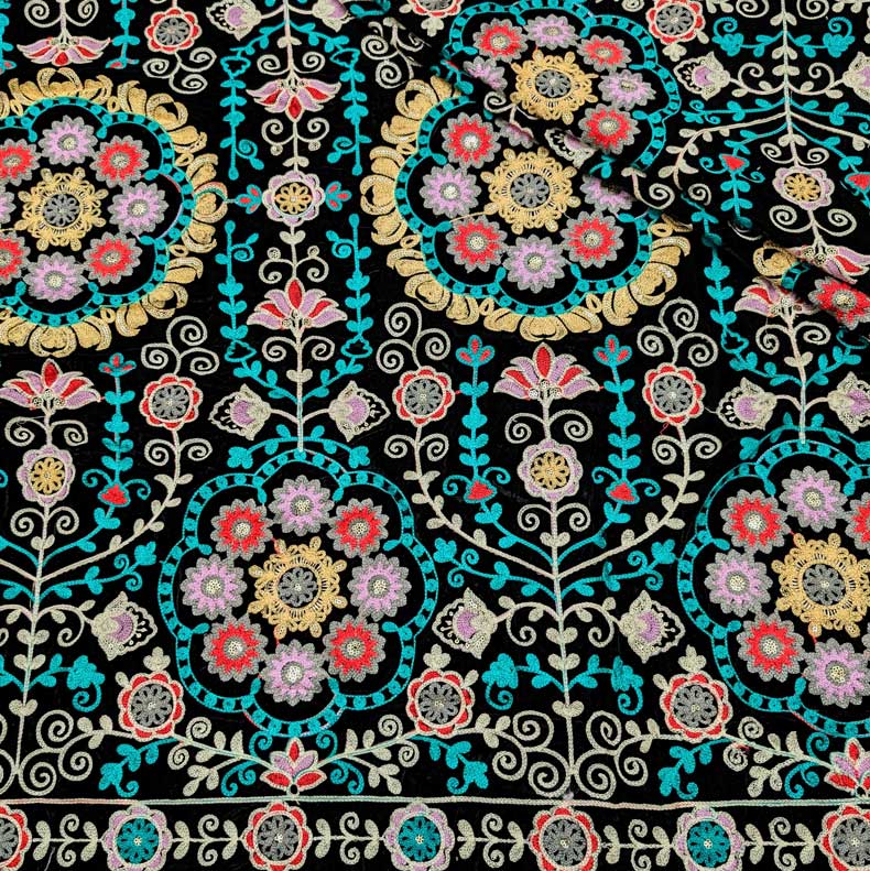 پارچه مخمل سوزندوزی هندی رنگ 224-2 