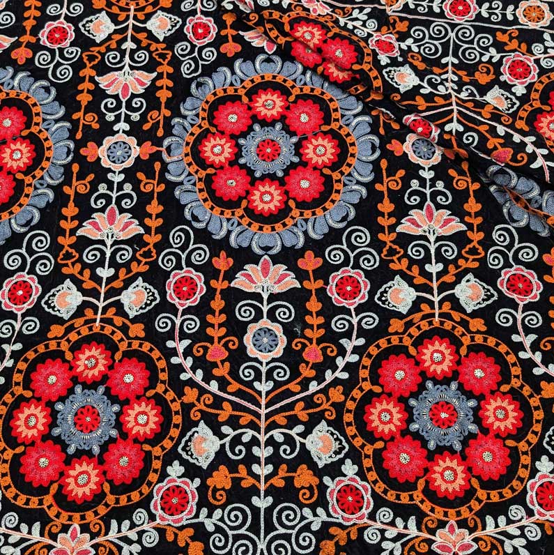 پارچه مخمل سوزندوزی هندی رنگ 224-5 