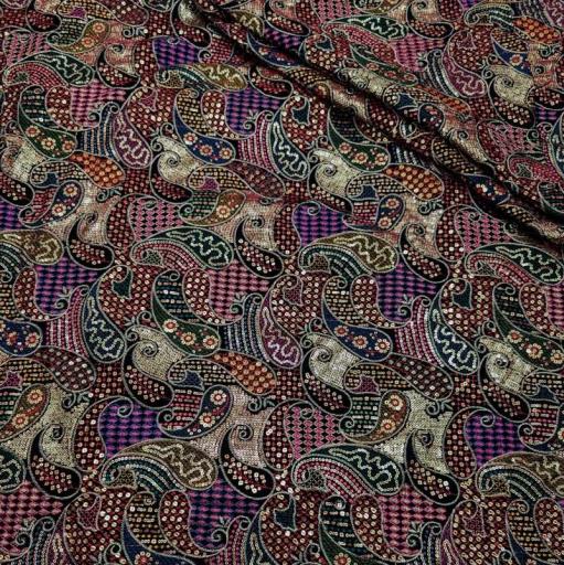 پارچه مخمل سوزندوزی هندی رنگ مشکی 