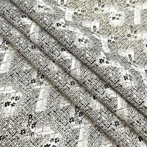 پارچه ژاکارد پنبه لمه 2034 رنگ مشکی طلایی 